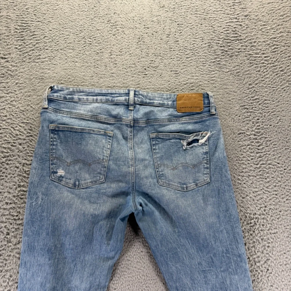 American Eagle Outfitters Jeans Mens 36x36 Blue Cotton Denim Tapered Slim Faded